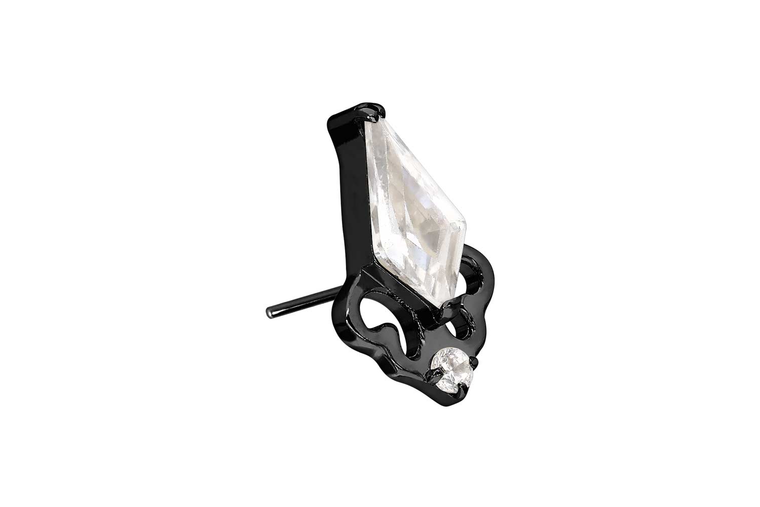 Titan Aufsatz mit Push Pin KRISTALLSCHILD von Piercingline